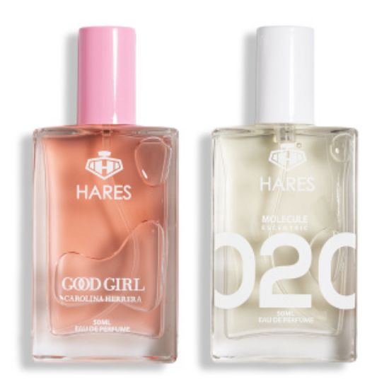 پک 2 عددی ادوپرفیوم حارث مدل Carolina Herrera Good Girl حجم 50 میلی لیتر و Molecule حجم 50 میلی لیتر